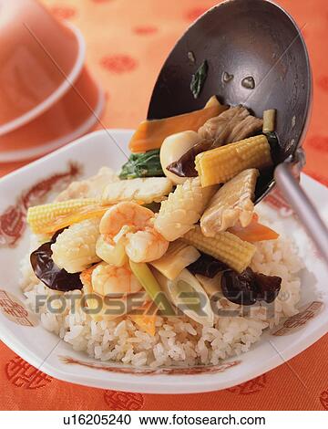 Stock Image - Sauteed Vegetable with Rice. Fotosearch