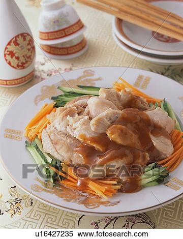 Shredded Chicken with Spicy Sesame Sauce View Large Photo Image Stock Photography - Shredded Chicken with Spicy Sesame Sauce. Fotosearch