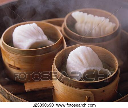 Stock Image - Steamed Dumpling. Fotosearch