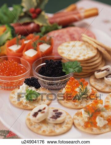 Stock Photograph - Appetizer for Christmas dinner, close-up. Fotosearch