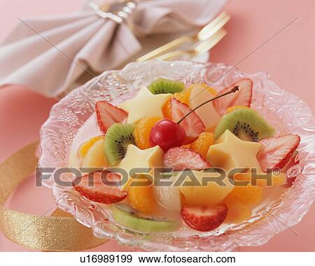 Close up of dish containing fruit salad View Large Photo Image Stock Photo - Close up of dish containing fruit salad. Fotosearch