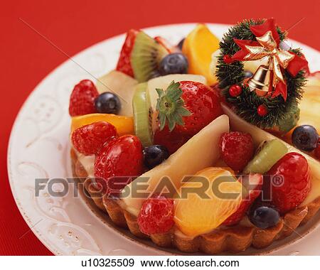 Stock Photo - Close-up of fruit tart. Fotosearch