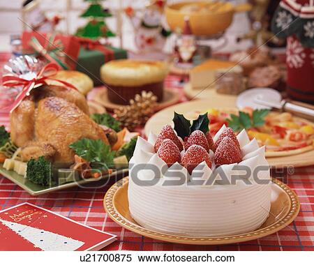 Stock Photography - Plenty dishes arranged for Christmas dinner. Fotosearch