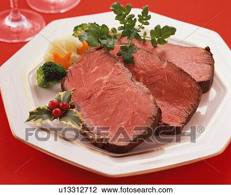 Slices of roast beef on plate, close-up View Large Photo Image Stock Image - Slices of roast beef on plate, close-up. Fotosearch