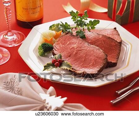 Slices of roast beef on plate View Large Photo Image Stock Image - Slices of roast beef on plate. Fotosearch