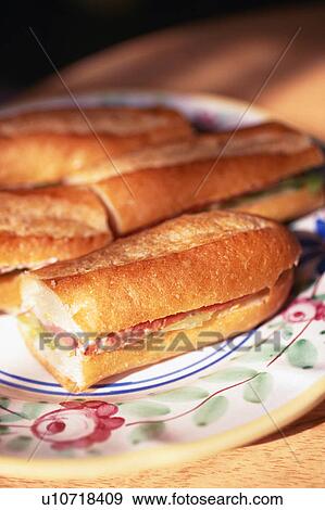 Stock Photo - Baguette Sandwiches. Fotosearch