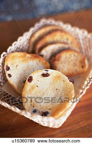 Stock Photo - Fruit bread in basket. Fotosearch