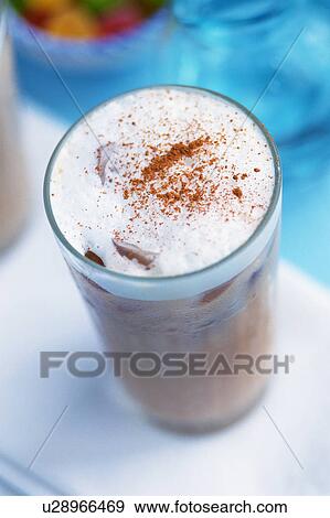 Iced cappuccino View Large Photo Image Stock Photo - Iced cappuccino. Fotosearch