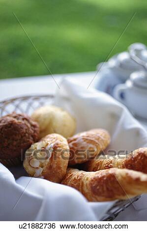 Stock Photograph - Pastry in a basket. Fotosearch