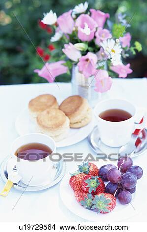 Scones and Tea View Large Photo Image Picture - Scones and Tea. Fotosearch