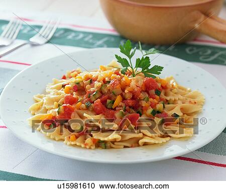 Stock Image - Bow tie pasta. Fotosearch