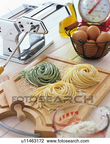 Stock Image - Freshly made pasta. Fotosearch