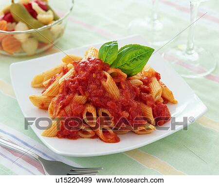 Stock Photo - Penne with tomato sauce. Fotosearch