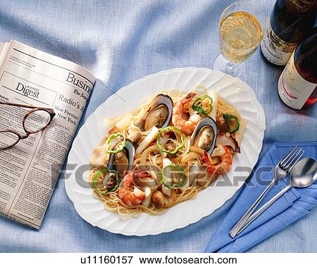 Seafood spaghetti View Large Photo Image Stock Photo - Seafood spaghetti. Fotosearch