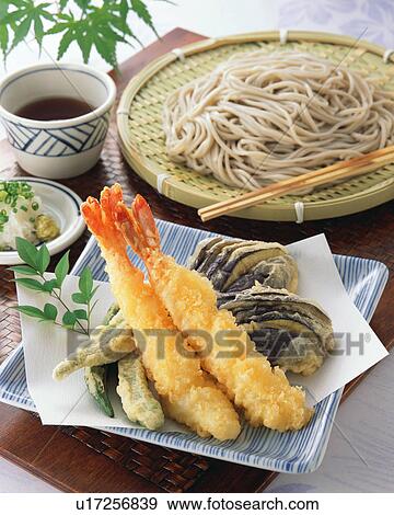 Soba noodle and shrimp tempura View Large Photo Image Stock Photo - Soba noodle and shrimp tempura. Fotosearch