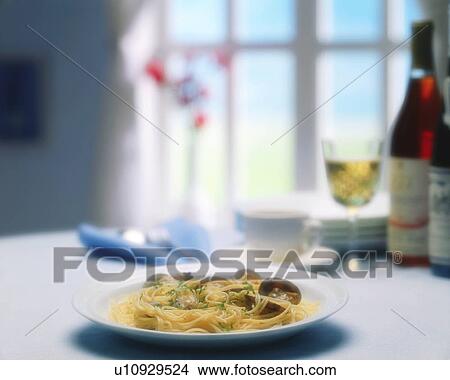 Spaghetti with clams View Large Photo Image Picture - Spaghetti with clams. Fotosearch