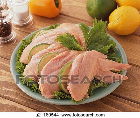 Fresh chicken wings in a plate View Large Photo Image Picture - Fresh chicken wings in a plate. Fotosearch