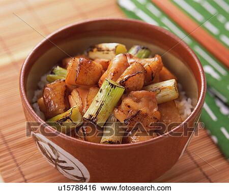 Teriyaki chicken rice bowl View Large Photo Image Stock Photograph - Teriyaki chicken rice bowl. Fotosearch