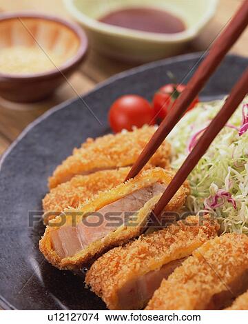 Tonkatsu, close-up View Large Photo Image Picture - Tonkatsu, close-up. Fotosearch