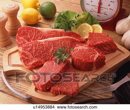 Picture - Uncooked beef. Fotosearch