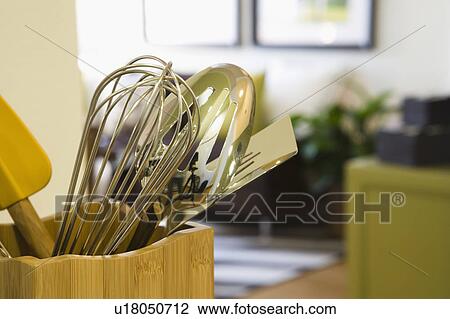 Cooking Utensils in Wood Container View Large Photo Image Stock Image - Cooking Utensils in Wood Container. Fotosearch