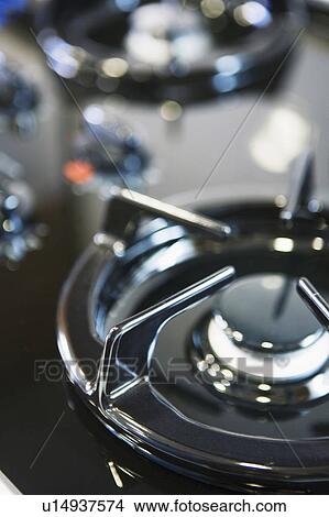 Picture - Detail of Burner on Gas Stove. Fotosearch