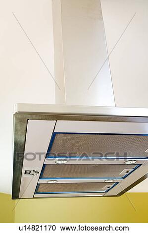 Stock Image - Stainless Steel Stovetop Vent. Fotosearch