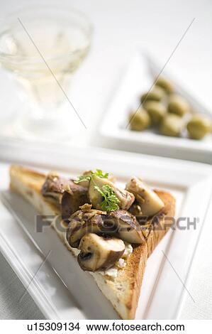 Open sandwich of a brown mushroom View Large Photo Image Picture - Open sandwich of a brown mushroom. Fotosearch