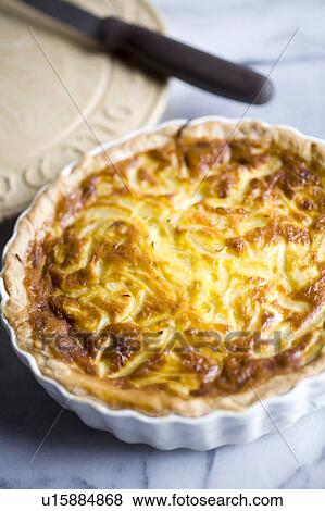 Stock Photo - Egg and onion quiche. Fotosearch