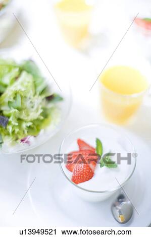 Stock Image - Fruit yogurt. Fotosearch