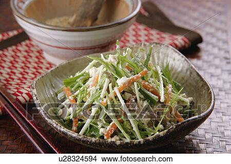 Mizuna Salad View Large Photo Image Picture - Mizuna Salad. Fotosearch