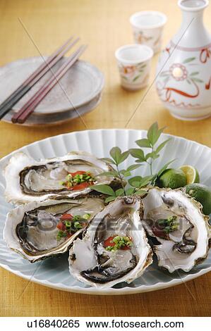 Stock Photography - Oysters on plate. Fotosearch