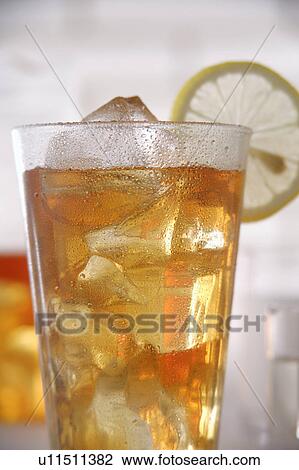 Stock Image - Glass of iced tea. Fotosearch
