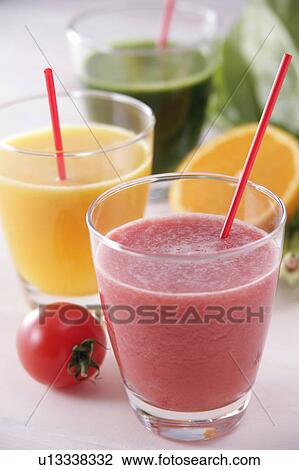 Glasses of vegetable juice View Large Photo Image Stock Image - Glasses of vegetable juice. Fotosearch