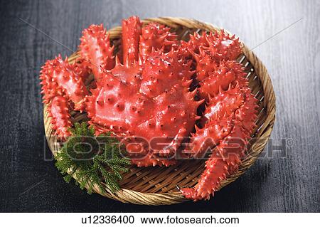 Stock Image - Boiled hanasaki crab. Fotosearch