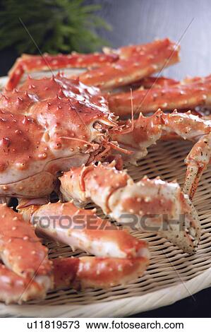 Stock Image - Boiled king crab. Fotosearch
