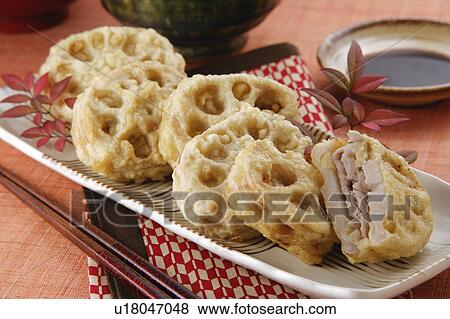 Stock Photo - Deep fried lotus roots. Fotosearch
