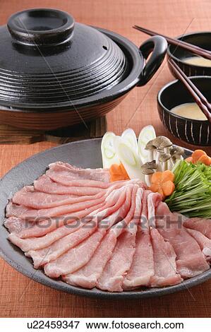 Stock Photo - Pork Shabu Shabu. Fotosearch