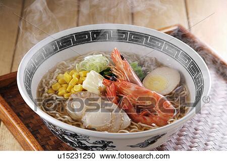 Stock Image - Seafood Ramen noodles. Fotosearch