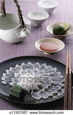 Stock Photo - Balloon Fish Sashimi. Fotosearch