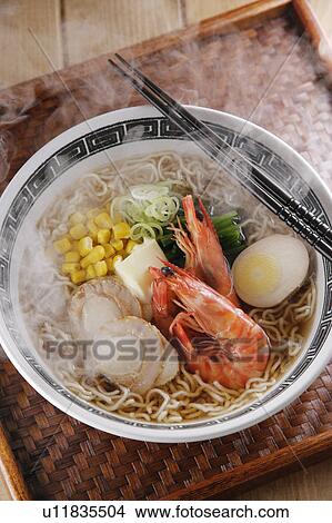 Seafood Ramen noodles View Large Photo Image Picture - Seafood Ramen noodles. Fotosearch