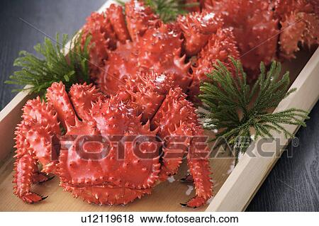 Stock Photo - Boiled hanasaki crabs. Fotosearch
