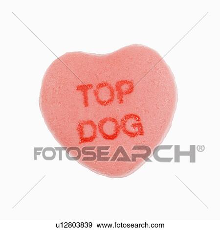 Pink candy heart that reads top dog against white background. View Large Photo Image Stock Photo - Pink candy heart that reads top dog against white background.. Fotosearch