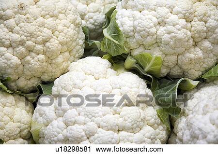 Stock Image - Cauliflower heads. Fotosearch