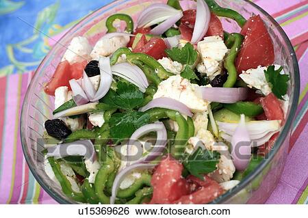Stock Photograph - Bowl of Greek salad. Fotosearch