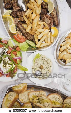 Stock Photo - Table of Greek food. Fotosearch
