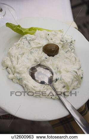 Tzatziki yogurt dip View Large Photo Image Stock Image - Tzatziki yogurt dip. Fotosearch