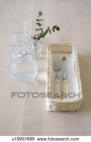 Glass jar and cutlery View Large Photo Image Stock Photo - Glass jar and cutlery. Fotosearch