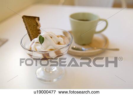 Stock Photo - Ice cream and coffee. Fotosearch