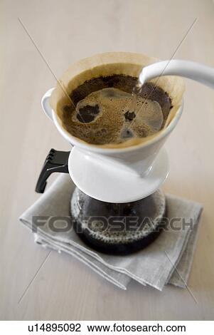Pouring water into coffee maker View Large Photo Image Stock Image - Pouring water into coffee maker. Fotosearch